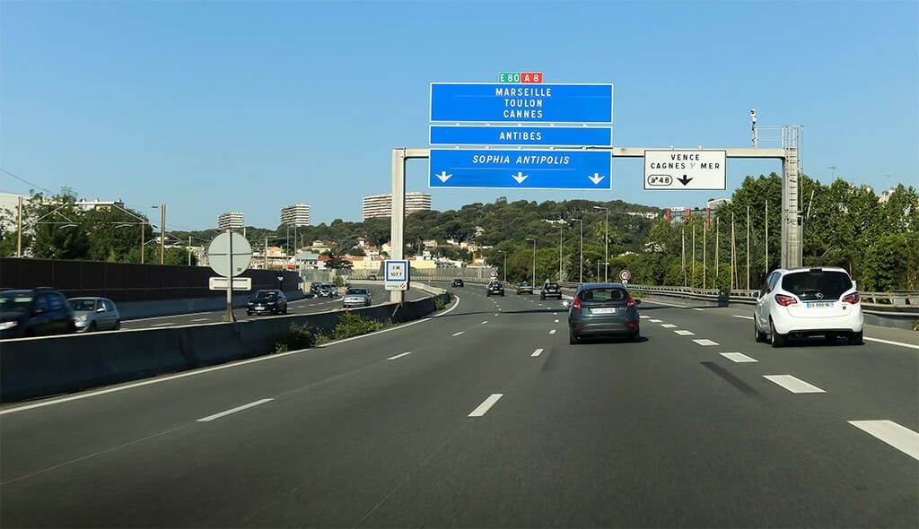 Autoroute A8 - sortie Cagnes